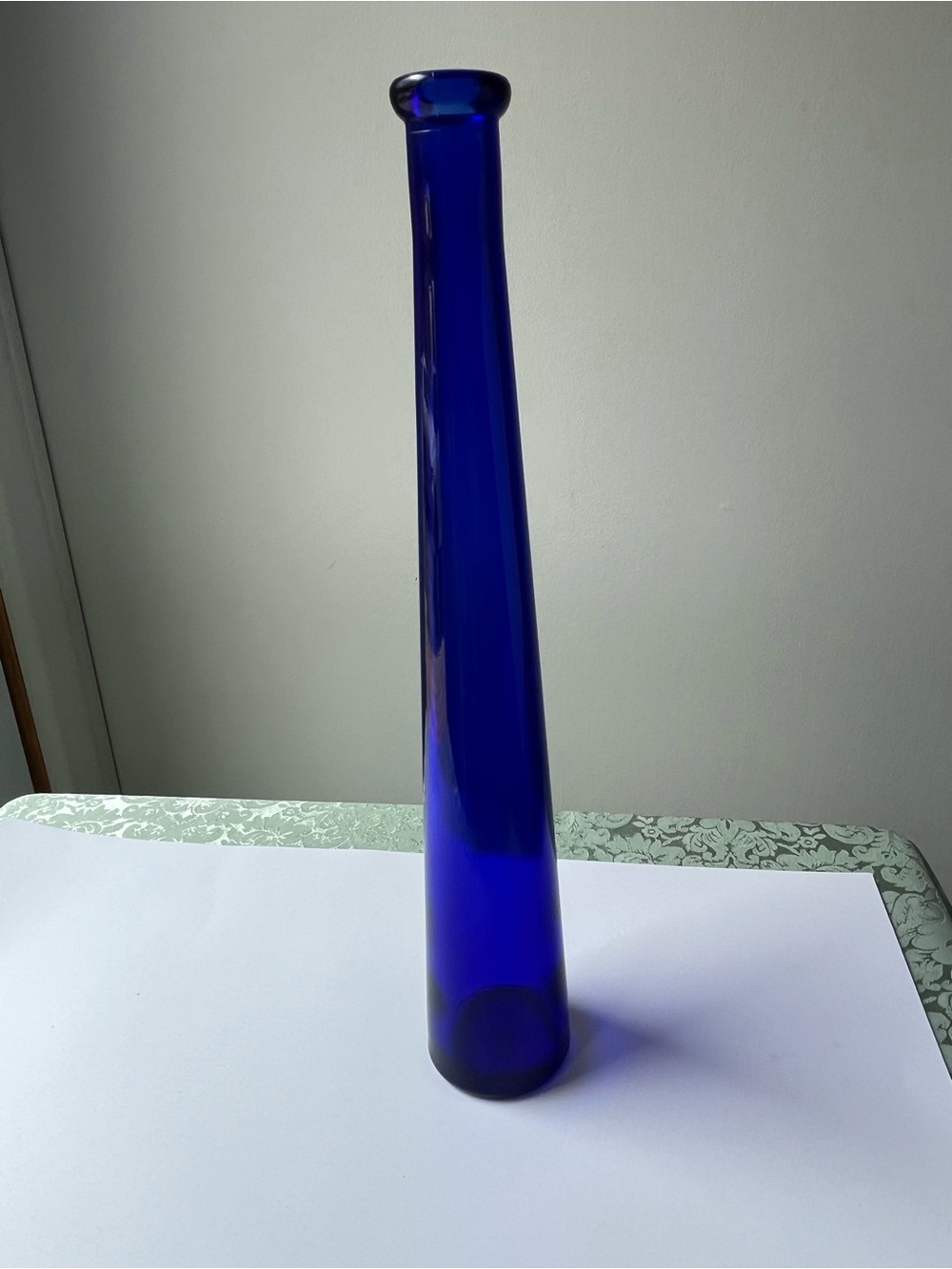Italian Cobalt Blue Tapered Tall Glass  Bottle - 20cl Zignago Vetro